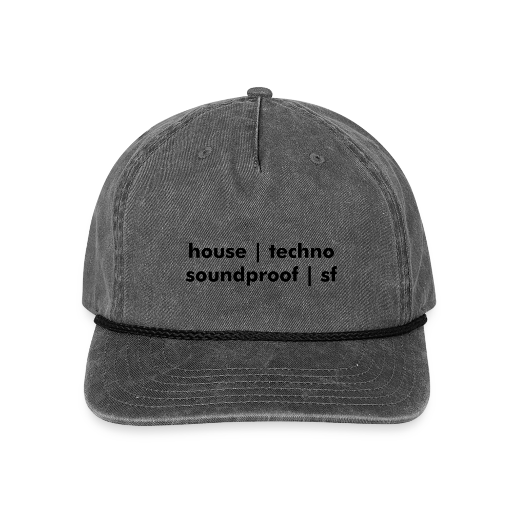 Vintage Washed Rope Cap - washed black