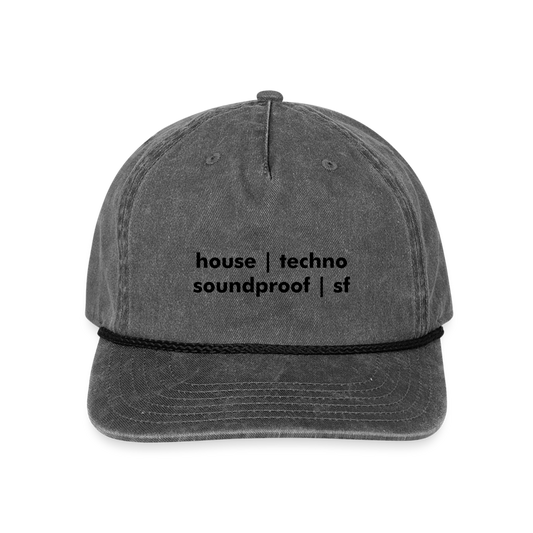 Vintage Washed Rope Cap - washed black