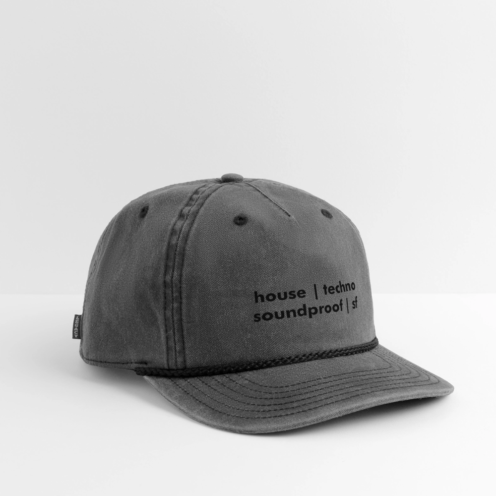 Vintage Washed Rope Cap - washed black