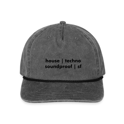 Vintage Washed Rope Cap - washed black