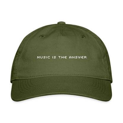 Music is the Answer Hat - olive green