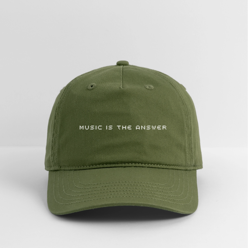 Music is the Answer Hat - olive green